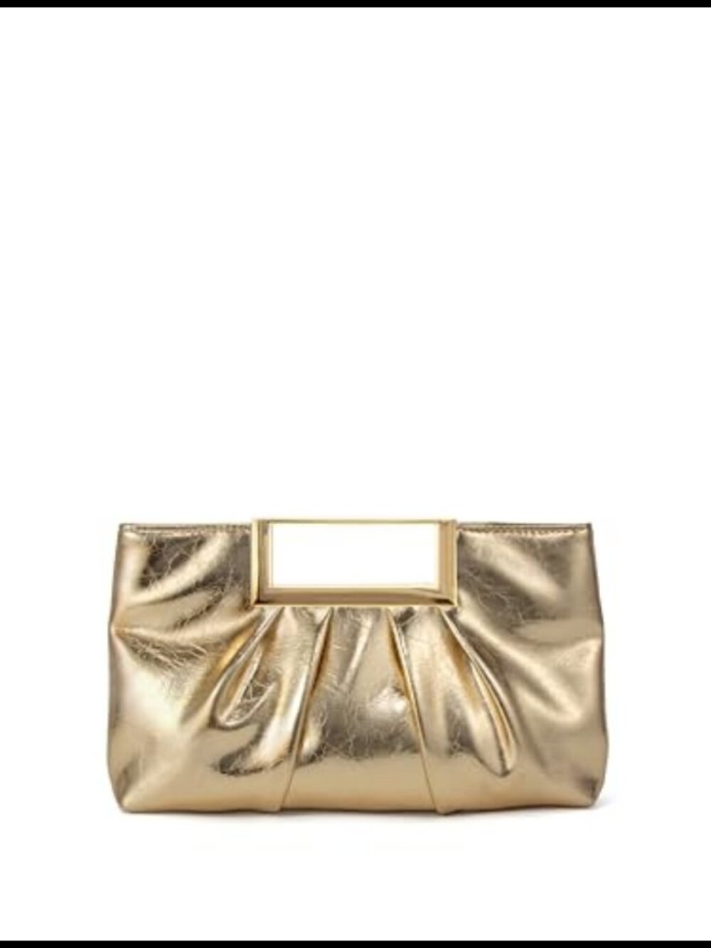 Vegan Leather Evening Clutch Crossbody Purse Pleated Hollow Handle Wedding